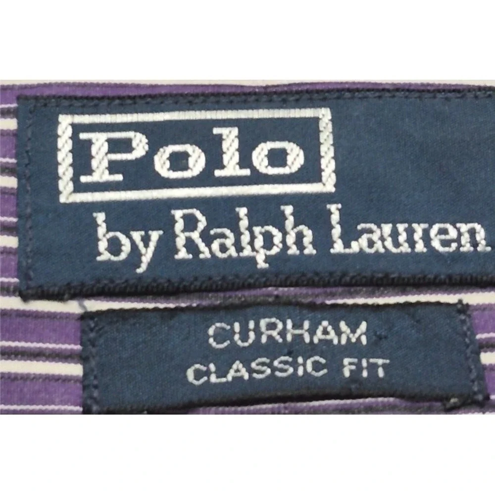 Polo Ralph Lauren Men's Micro Stripe Purple Dress Shirt Curham Classic 16 34/35‎